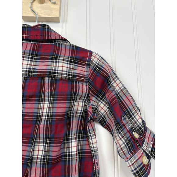 Gap Baby Button Down 3-6M Plaid Multicolor Long Sleeve Shirt with Pockets #152 - Picture 10 of 14